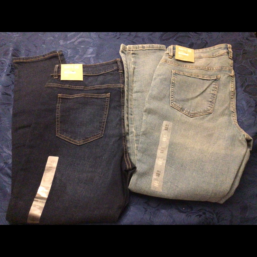 Women’s Skinny Leg Mid Rise Blue Jeans Bundle X2